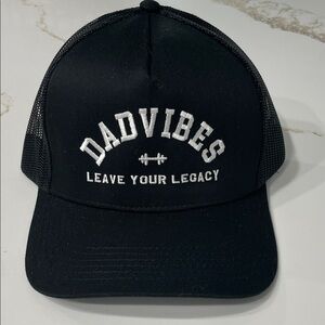Dad Vibes Leave Your Legacy Embroidered Black & White Trucker Hat
